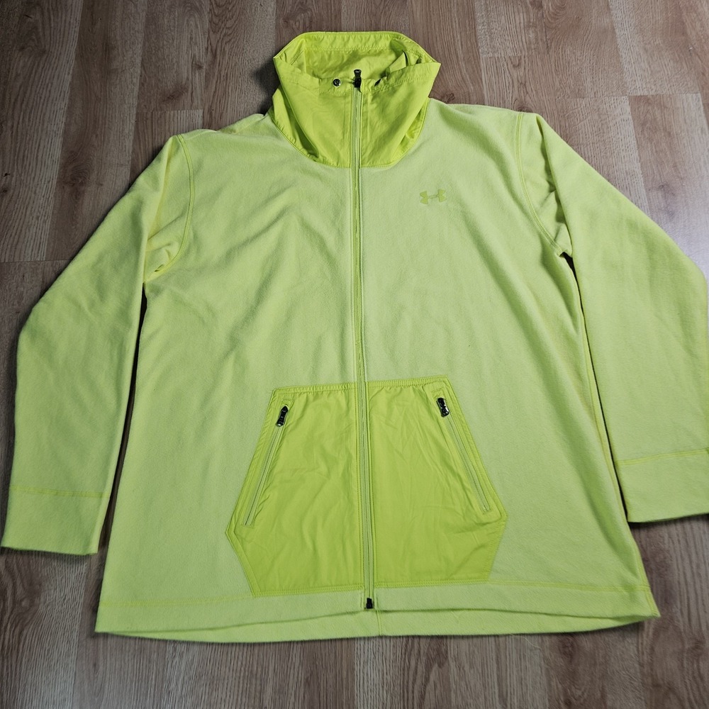 Under Armour Sweatshirt Womens‎ Large Coldgear Infared Fullzip Fleece Yellow